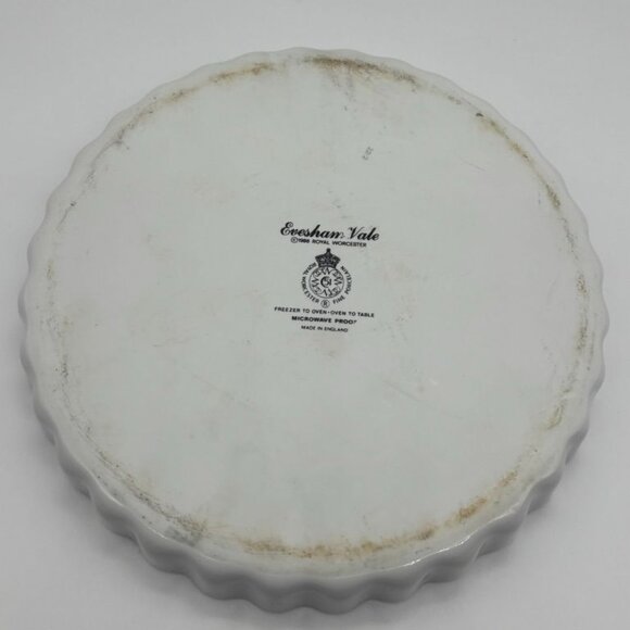 Vintage Royal Worcester Fine China Evesham Vale Pattern 9 Inch Tart Dish, Marked - Picture 4 of 6